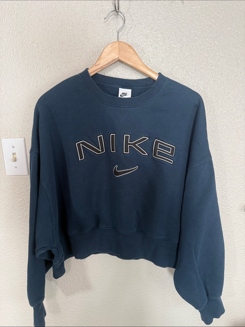 Nike Women's Dark Navy Crewneck with Contrasting Logo
